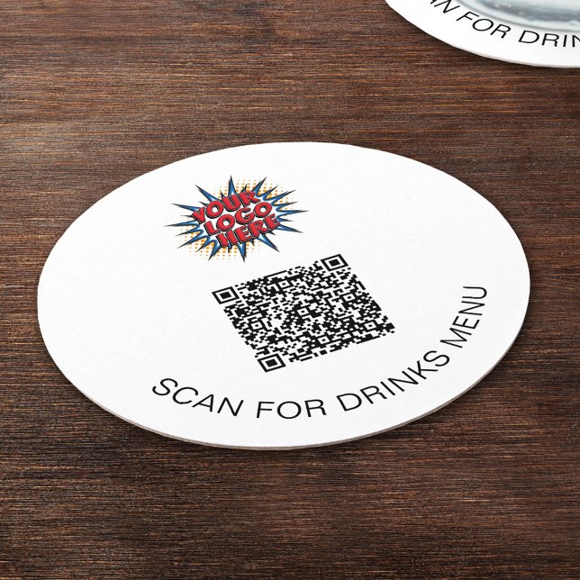 Custom Logo & QR Code Paper Drinks Coaster (Creator Uploaded)