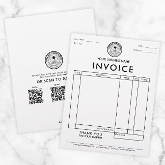Custom Logo QR Code Payment Invoice  Letterhead