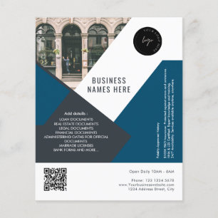 Custom Logo QR Code & Photo Simple Professional Flyer