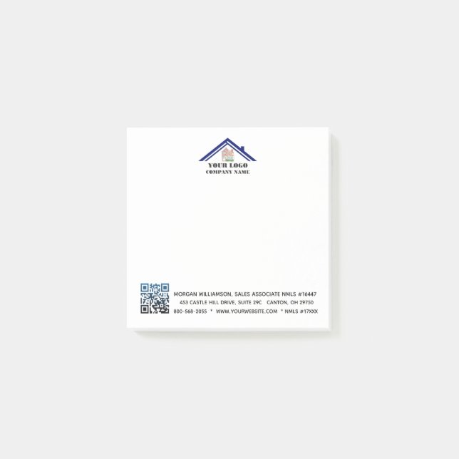 Custom Logo QR Code  Post-it Notes (Front)