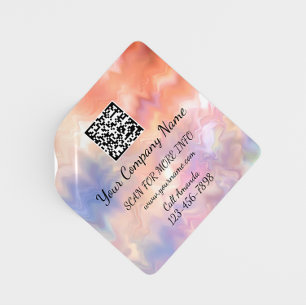 Custom Logo QR Code Promotional Shop Rose Abstract Square Sticker