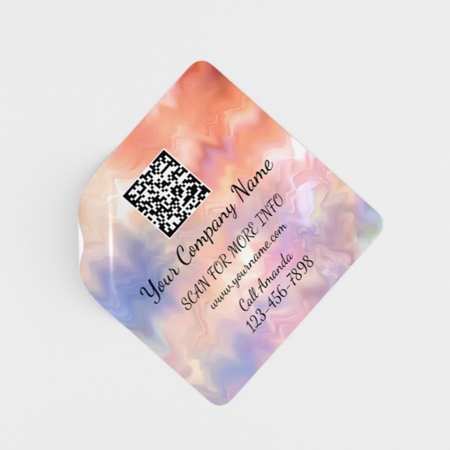 Custom Logo QR Code Promotional Shop Rose Abstract Square Sticker (Creator Uploaded)