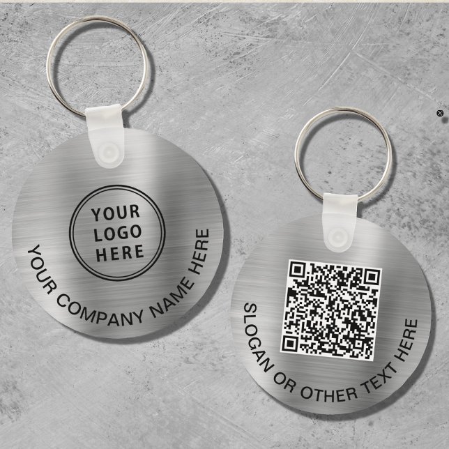 Custom Logo QR Code Promotional Silver Key Ring (Creator Uploaded)