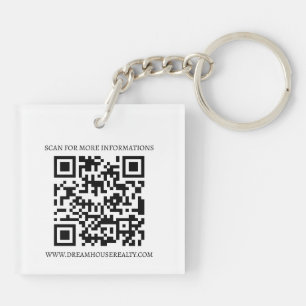 Custom Logo & QR Code Real Estate  Key Ring