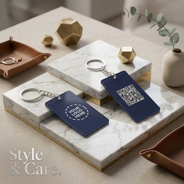 Custom Logo & QR Code Rectangle Keychain (2-Sided) (Custom Logo & QR Code Rectangle Keychain (2-Sided))