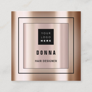 Custom Logo QR CODE Rose Gold Framed Conuslting Square Business Card