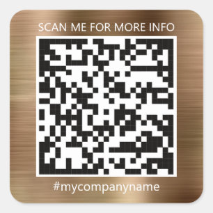 Custom Logo QR Code Scan Me Online Shop Blush Square Sticker