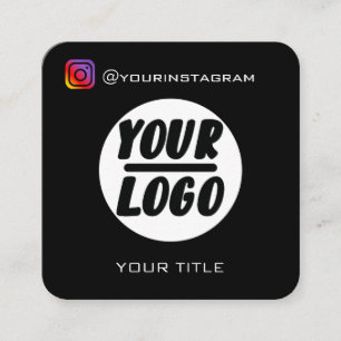 Custom logo   QR code   social media icons Elegant Square Business Card