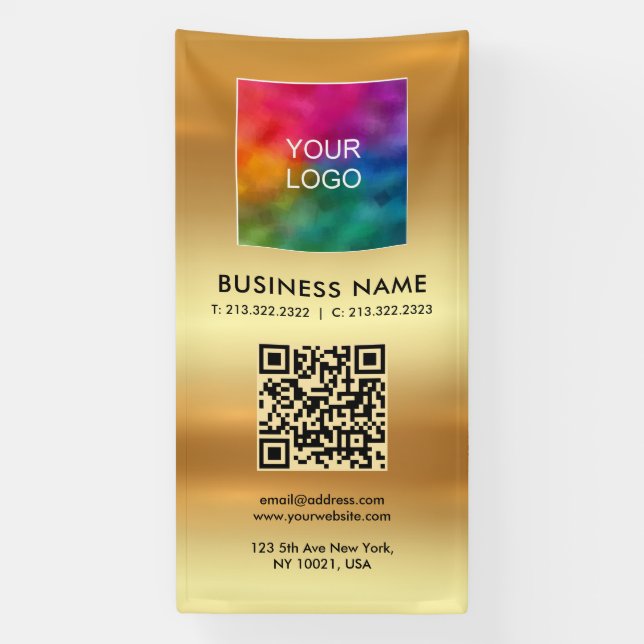 Custom Logo QR Code Vertical Template Glamour Banner (Vertical)