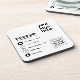 Custom LOGO QR Scanning Code Social Media Icons Coaster