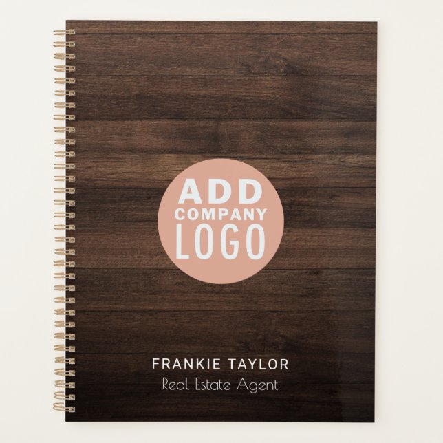 Custom Logo Real Estate Agent Wood Look 2026 Planner (Front)