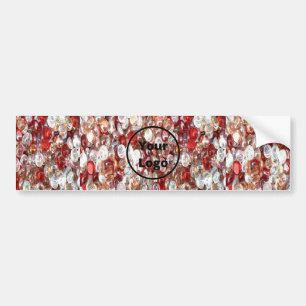 Custom logo red and clear glass crystal pattern bumper sticker