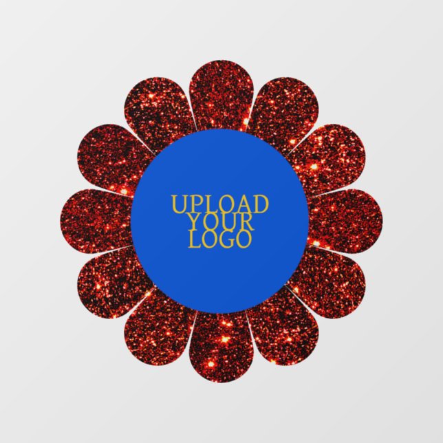 Custom Logo Red Glitter Flower Frame (Sheet)