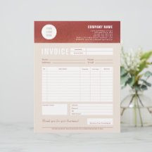 Custom Logo Rose Gold Foil Invoice Form
