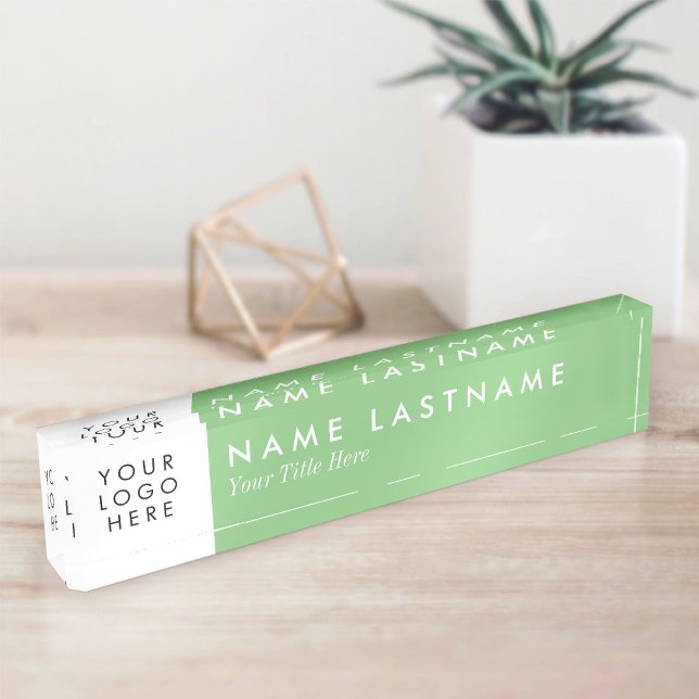 Custom Logo Sage Green Pastel Modern Nameplate (Creator Uploaded)
