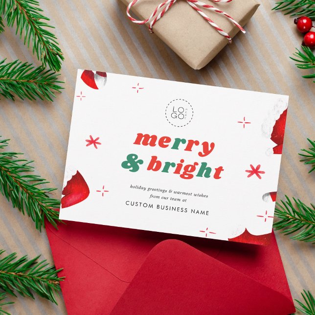 Custom Logo Santa Hat Christmas Holiday Card (Creator Uploaded)