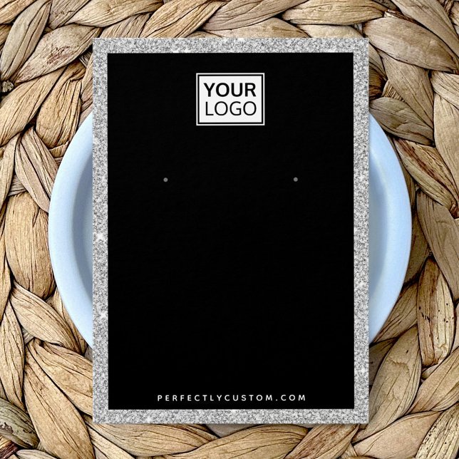 Custom logo silver glitter earring display card (Creator Uploaded)