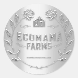 Custom Logo Silver Tester Sample Grey Classic Round Sticker