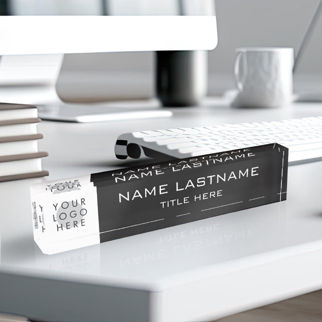 Custom Logo Simple Basic Centred Black White Title Nameplate (Creator Uploaded)