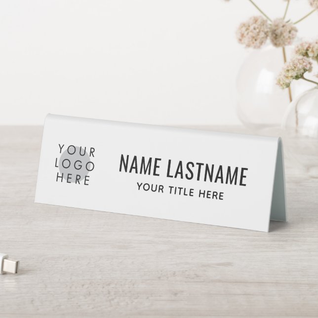 Custom Logo Simple Clean Minimalist White Name (In SItu (Table))