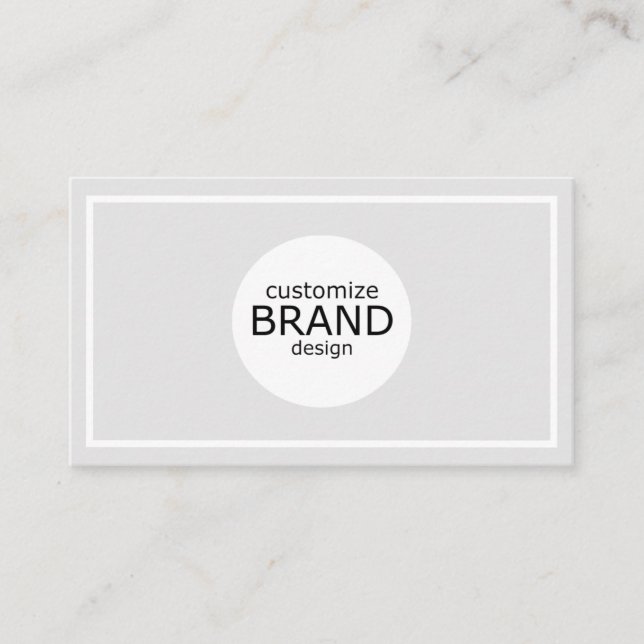 Custom Logo Simple Grey Professional Business Card (Front)