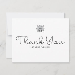 Custom Logo Simple Minimalist Modern Script Thank You Card