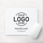 Custom Logo Simple Minimalist White Name Website Mouse Pad<br><div class="desc">This clean and simple Custom Logo Modern Minimalist Business mousepad is a promotional merchandise material gift for employees and clients. It features a full colour print of any business logo, name slogan and website or additional text. The white background of this professional looking swag product is customisable and can be...</div>