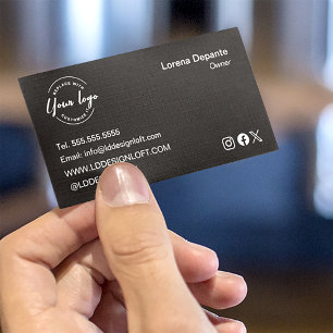 Custom Logo Simple Modern Minimalist Social Media Business Card