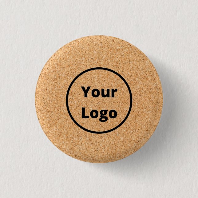 Custom logo  sliced wood block 3 cm round badge (Front)