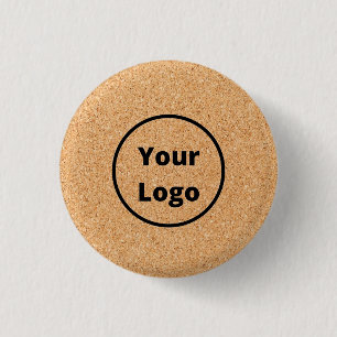 Custom logo sliced wood block 3 cm round badge