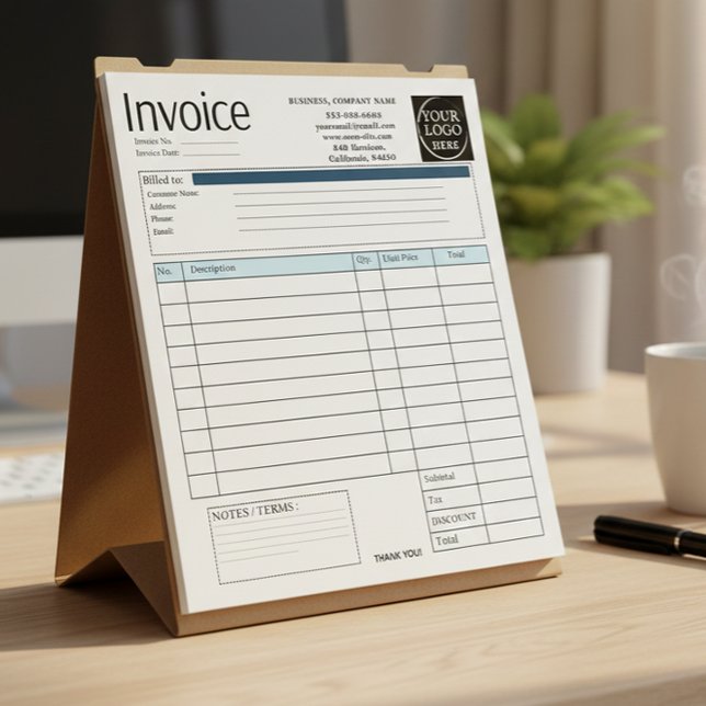 Custom Logo Small Business Invoice Sales Receipt O Notepad (Creator Uploaded)
