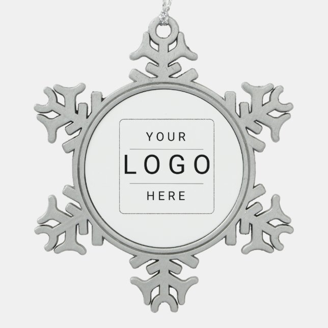 Custom Logo Snowflake Pewter Christmas Ornament (Front)