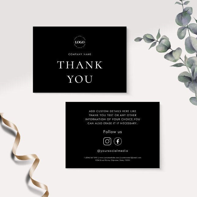 Custom Logo Social Media Business Company Customer Thank You Card (Creator Uploaded)
