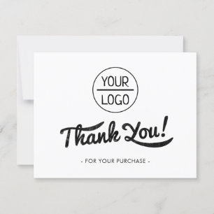 Custom logo social media elegant thank you card