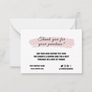 Custom logo social media elegant thank you card