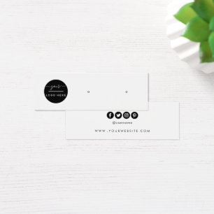 Custom logo social media stud earring display card