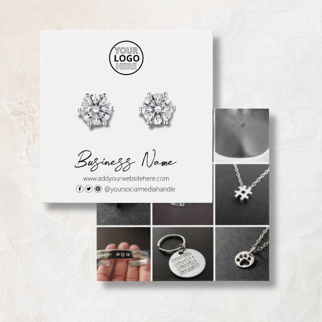 Custom Logo Social Media Stud Earring Display Card (Custom Logo Social Media Stud Earring Display Card
)