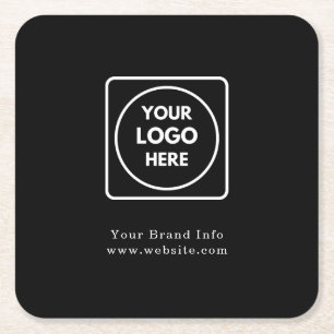 Custom Logo Square Paper Coaster   Modern Business