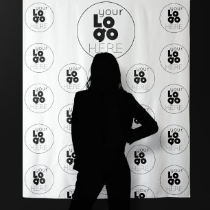 Custom Logo Step and Repeat Photobooth Backdrop Tapestry