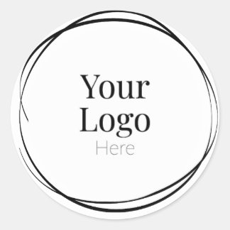 Custom Logo Stickers with Simple Hand Drawn Circle