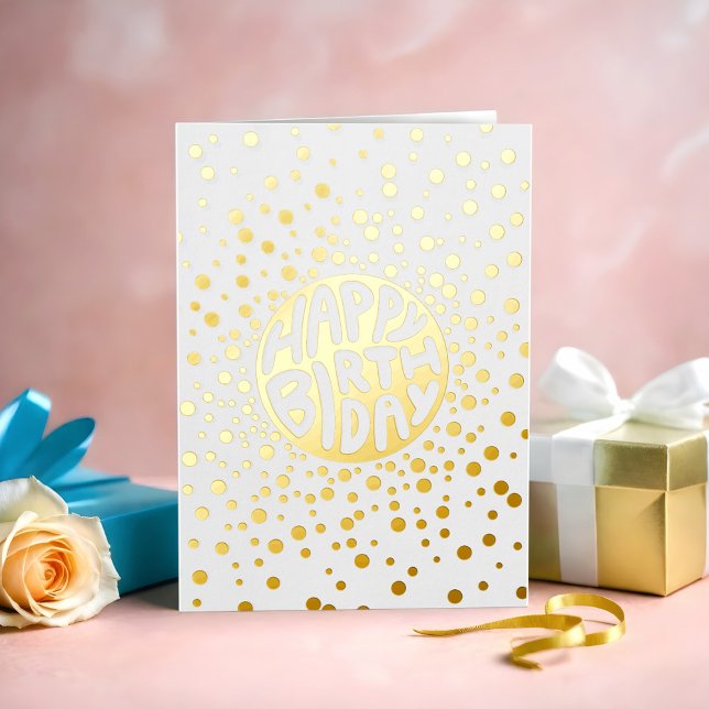 Custom Logo Stylish Modern Business Happy Birthday Foil Greeting Card (Creator Uploaded)