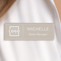 Custom Logo Taupe Business Employee Staff