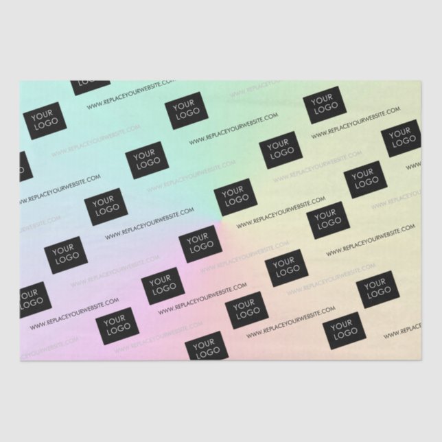 Custom Logo Template Business Company Ombre  Tissue Paper (Front)