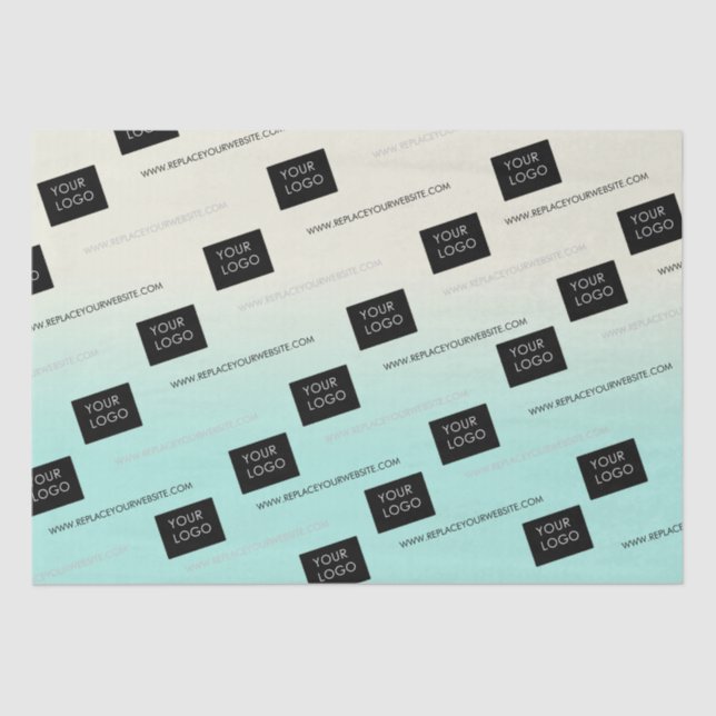 Custom Logo Template Business Company Ombre  Tissue Paper (Front)