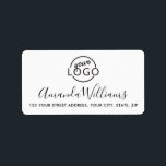 Custom logo template feminine return address label<br><div class="desc">Modern custom logo return address labels. Upload your own logo,  photo or other graphic and customise the template fields to create labels for your business mailings or event. The background and font colours can be changed with the design tool.</div>