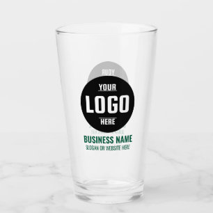 Custom Logo & Text 16oz  Green Personalised Beer Glass