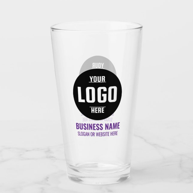 Custom Logo & Text 16oz Personalised Beer Glass (Front)