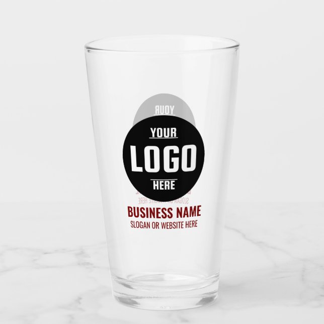 Custom Logo & Text 16oz Personalised Beer Glass (Front)