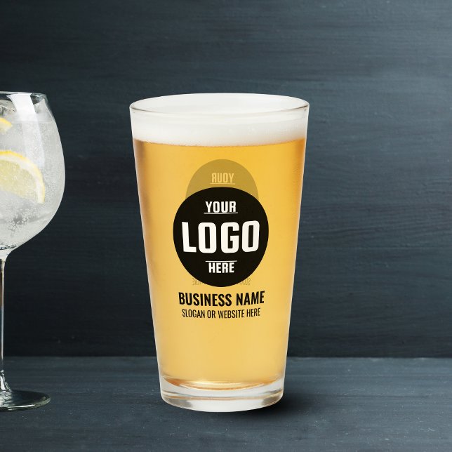 Custom Logo & Text 16oz Personalised Beer Glass (Custom Logo & Text 16oz Personalized Beer Glass)