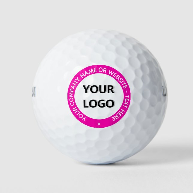 Custom Logo Text and Colours Personalised Golf Bal Balls (Front)
